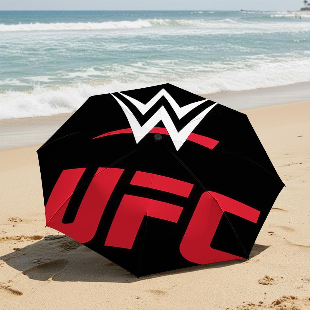 1 шт. Автоматический складной зонт - Узор WWE, Портативная и складная конструкция с 8 спицами, Рождественские и новогодние подарки