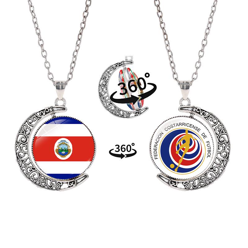 Ожерелье-подвеска с эмблемой флага Чемпионата мира по футболу 2026, двусторонний полумесяц