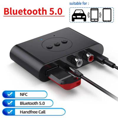 Аудиоприемник Bluetooth 5,0, стереомузыка, беспроводной адаптер, поддержка U-диска, NFC, RCA, разъем AUX 3,5 мм, громкой связи, автомобильный динамик, усилитель