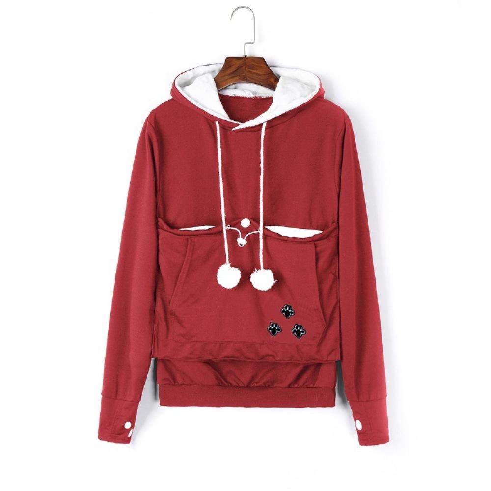 Женский осенне-зимний свободный свитер с капюшоном и длинными рукавами больших размеров