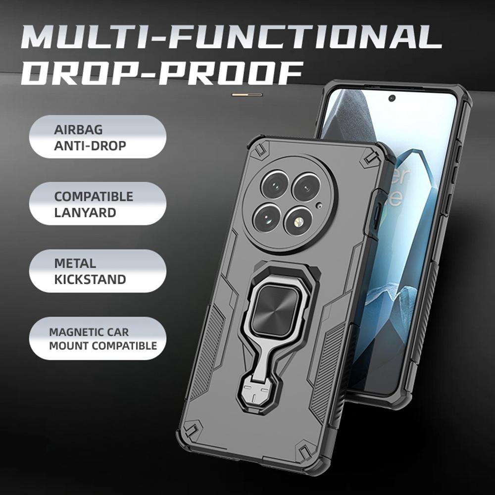 For OnePlus 13 Case Rotatable Ring Kickstand PC+TPU Shockproof Phone Cover