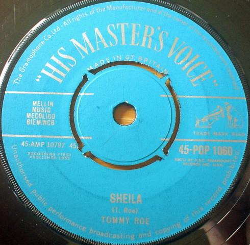 7-дюймовая пластинка TOMMY ROE - Sheila 45POP1060 His Master's Vo 1962 UK Rock Б/у