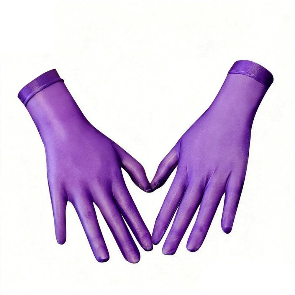 Fashion Thin Sun Protection Gloves Oily Glossy High Elasticity Driving Gloves Transparent Gloves Outdoor Sun Protection