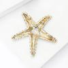 Party Jewelry Rhinestone Starfish Brooches Gifts Metal Badge Fashion Sea Star Pins  Women