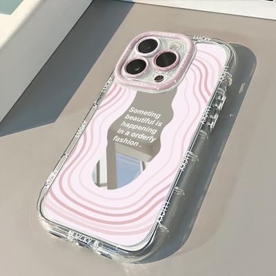 Простые линии и зеркала подходят для Apple 15 силиконовый iPhone14/12/iPhone16promax кремовый чехол