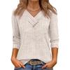 Women Long Sleeve Shirts V Neck Tops With Buttons Fall Fashion Outfits Winter Sweaters