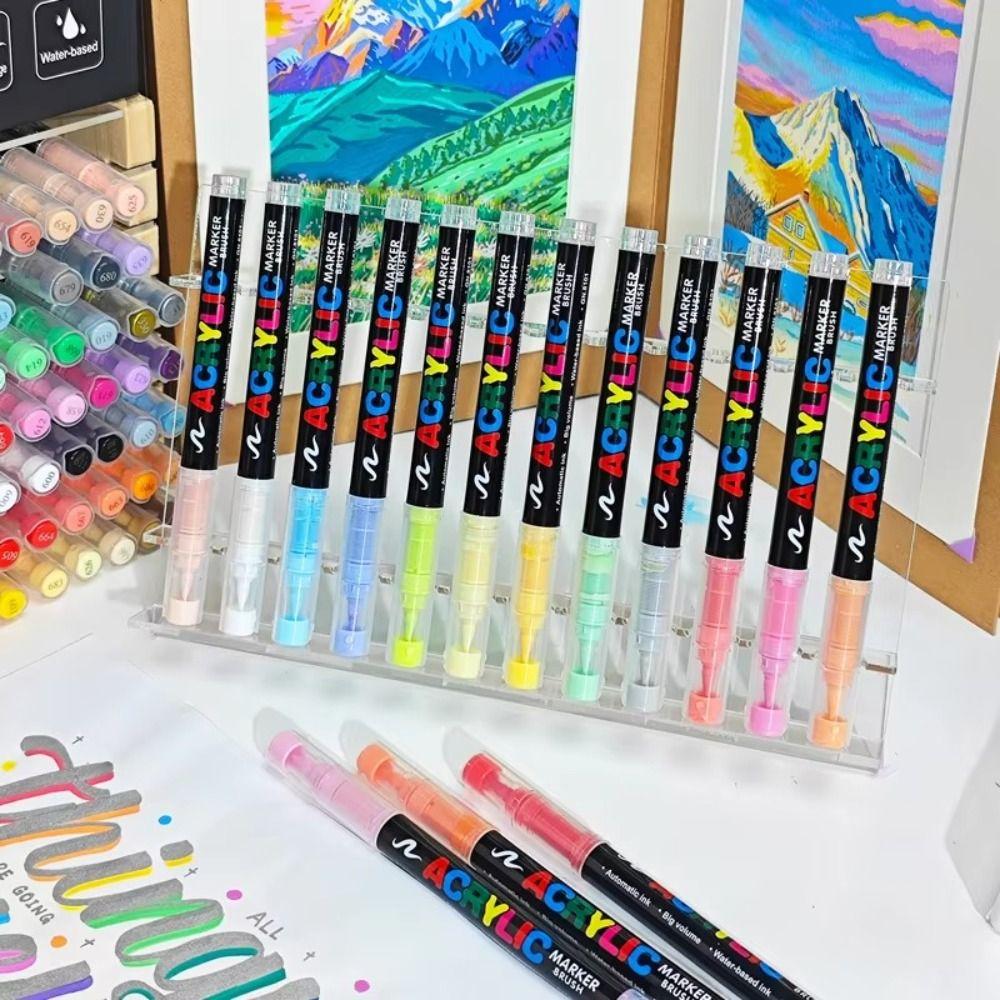 12/24/36/48/60/72/100/120 Colors Markers Brush Christmas Gift Tip Paint Markers Wood Canvas