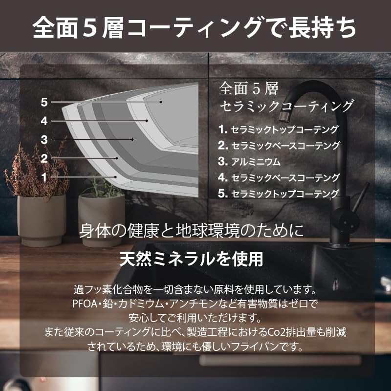 Керамическая сковорода 20 см IH совместима с газовым огнем Керамическое покрытие минеральные ингредиенты, не содержащие вредных веществ Кастрюли и сковороды