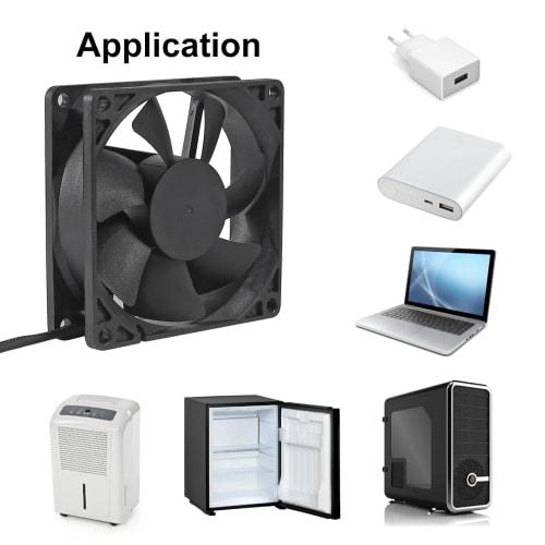 80mm DC Fan, 12V, Computer Fan, 80mm 2-Pin XH 2.54, 8025 High Performance Cooling Fan, 4500RPM, 2-Pack
