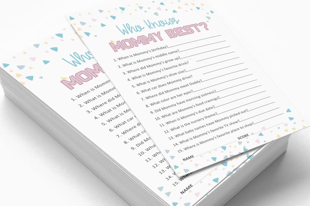 Inkdotpot Gender Reveal Baby Shower Game Set Of 50 BabyA AlphabetA ABCA Game Ita s A Boy Ita s A Girl Party