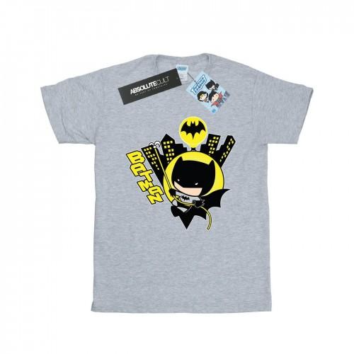 DC Comics Womens/Ladies Chibi Batman Swinging Cotton Boyfriend T-Shirt