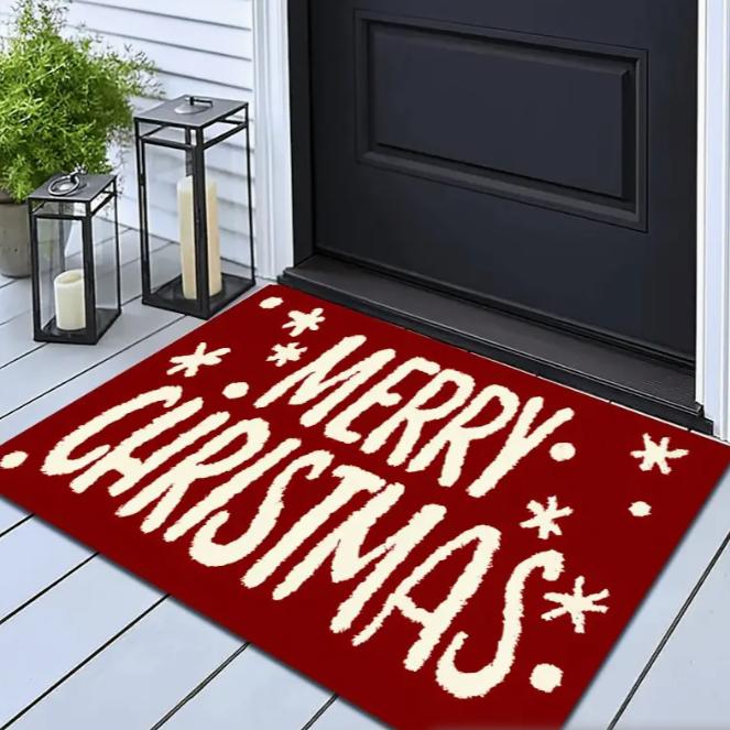 Merry Christmas Door Mat Sparkling Star Christmas Welcome Area Carpet Suitable Living Room Bedroom Kitchen Home Decoration Mats