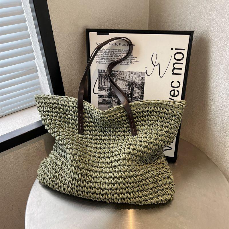 Large Capacity Straw Woven Large Women's Bag Versatile Shoulder Bag Summer Fashion Tote Bag