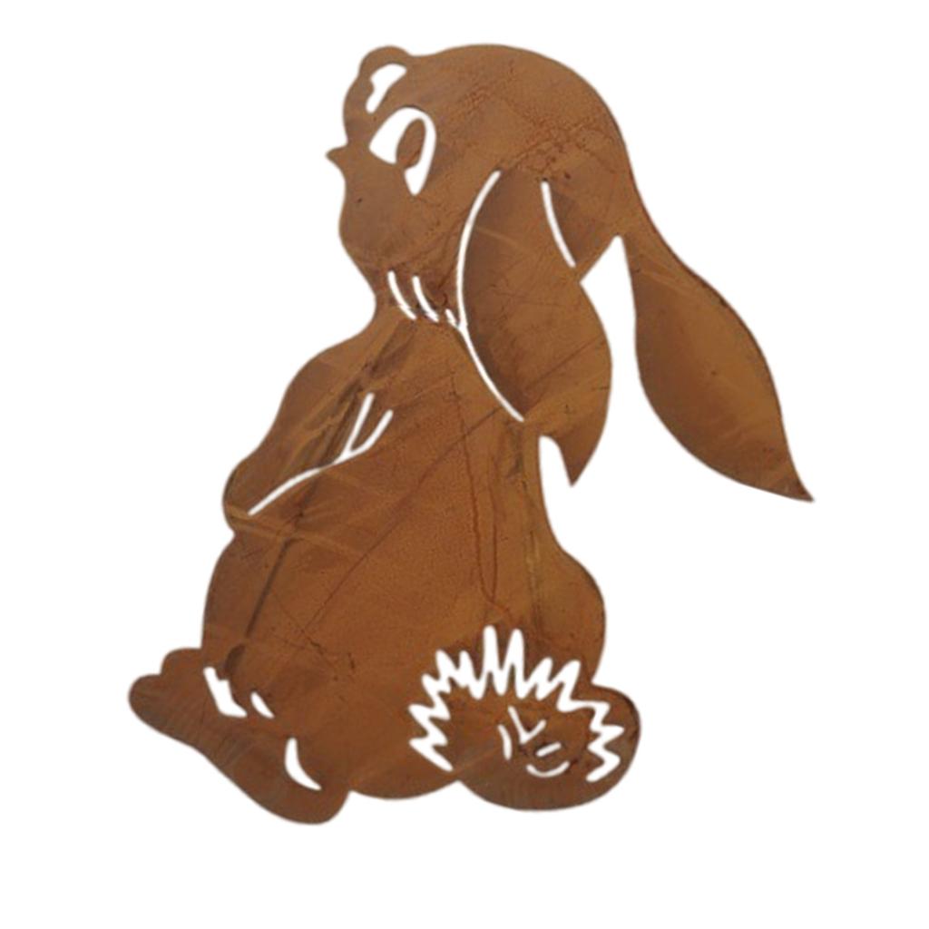 Статуя ржавого кролика, Ржавые фигурки в форме кролика, Растение для внутреннего и наружного скульптурного декора