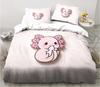 Cute Kawaii Axolotl Art Christmas Navidad Gift King Twin Double Child Customized Bedding Set Duvet Cover with Pillowcase 3 Piece