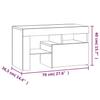 Nightstands 2 pcs with LED Lights Concrete Grey 70 x 36.5 x 40 cm