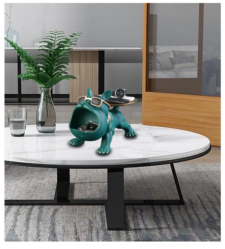 Прихожая консоль с держателем для ключей в виде французского бульдога, роскошный шкаф для обуви и креативное украшение для дома