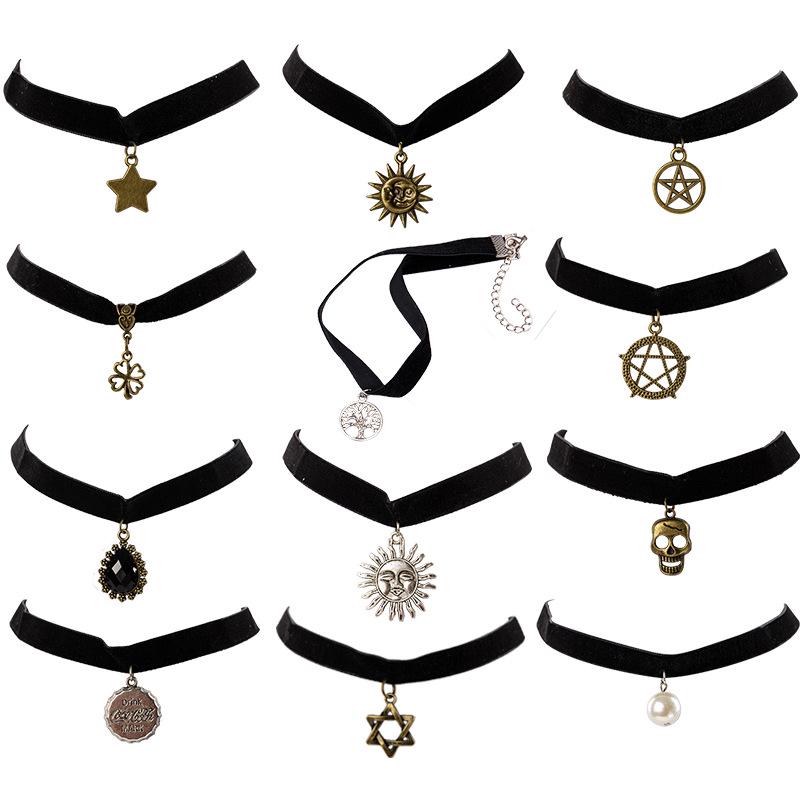 Korean Style Lace Choker Necklace Set: Clavicle Chains & Neck Straps