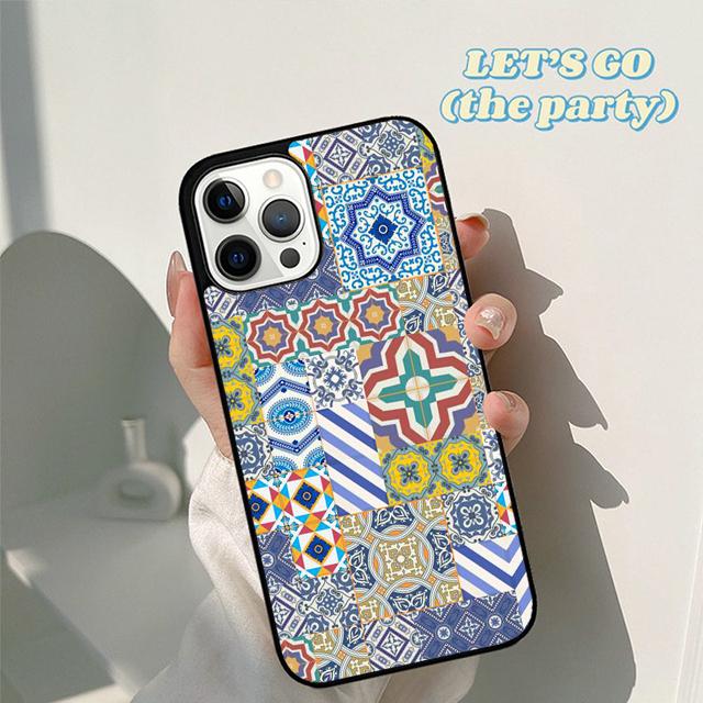 Осенний марокканский узор плитки мягкий чехол-бампер для iPhone 17 Air 16 16e 15 12 11 13 14 Pro Max Apple Plus Coque