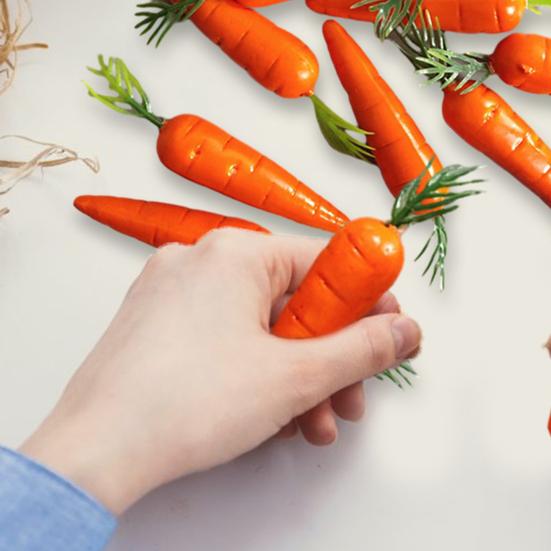 30Pcs Mini Artificial Carrots Ornament Fake Foam Carrot Models Decorative Bunny Carrots