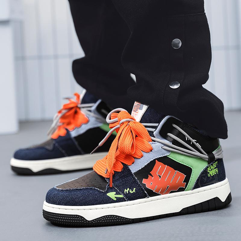 2024 Новые мужские повседневные спортивные туфли для осени и зимы, дизайнерские роскошные модные кожаные универсальные высокие туфли