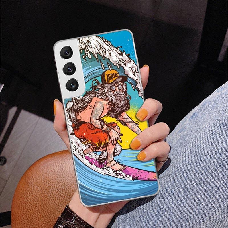 Surfboard Surfing Surf Girl Summer Phnoe Case for Samsung Galaxy S26 S25 Edge S23 S24 Ultra S22 Plus S21 S20 FE Unique Cover Sof