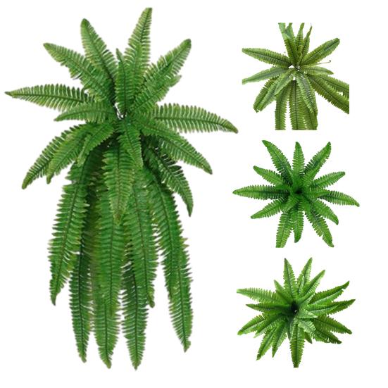 2Pcs Simulated Plants UV Resistant Artificial Ferns Realistic Greenery No Maintenance Indoor Outdoor Decor