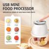 Powerful 304 Stainless Steel Portable Electric Food Chopper & Processor - 11.83oz Mini USB Wireless Handheld Garlic Slicer For Vegetables & Meat