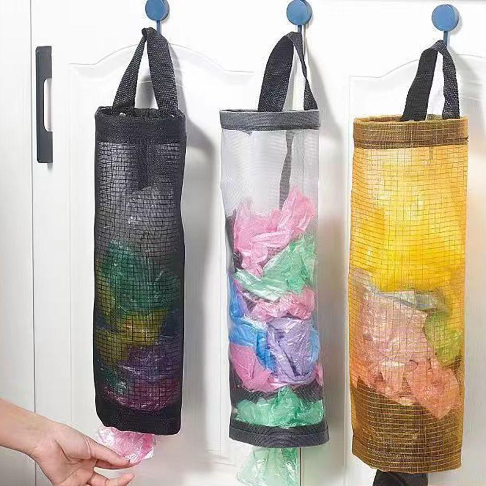 Wall Mounted Garbage Bags Dispenser Polyester Grocery Organizer Vegetable Holder  Home Decor