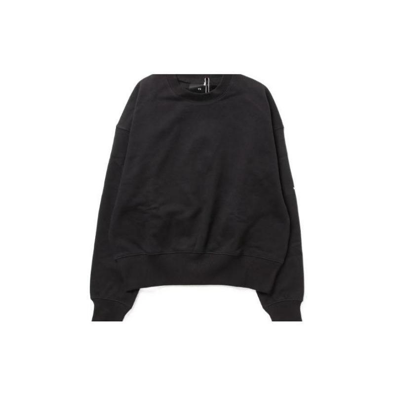 Y-3 SS23 Solid Color Crew Neck Long Sleeve Sweatshirt Unisex Sweatshirt Black H44791