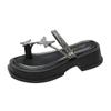 Women's Slippers Flat Beach Deluxe 2024 Rubber-soled Crystal Comfortable Platform Slippers Casual and Lightweight Sandals Women