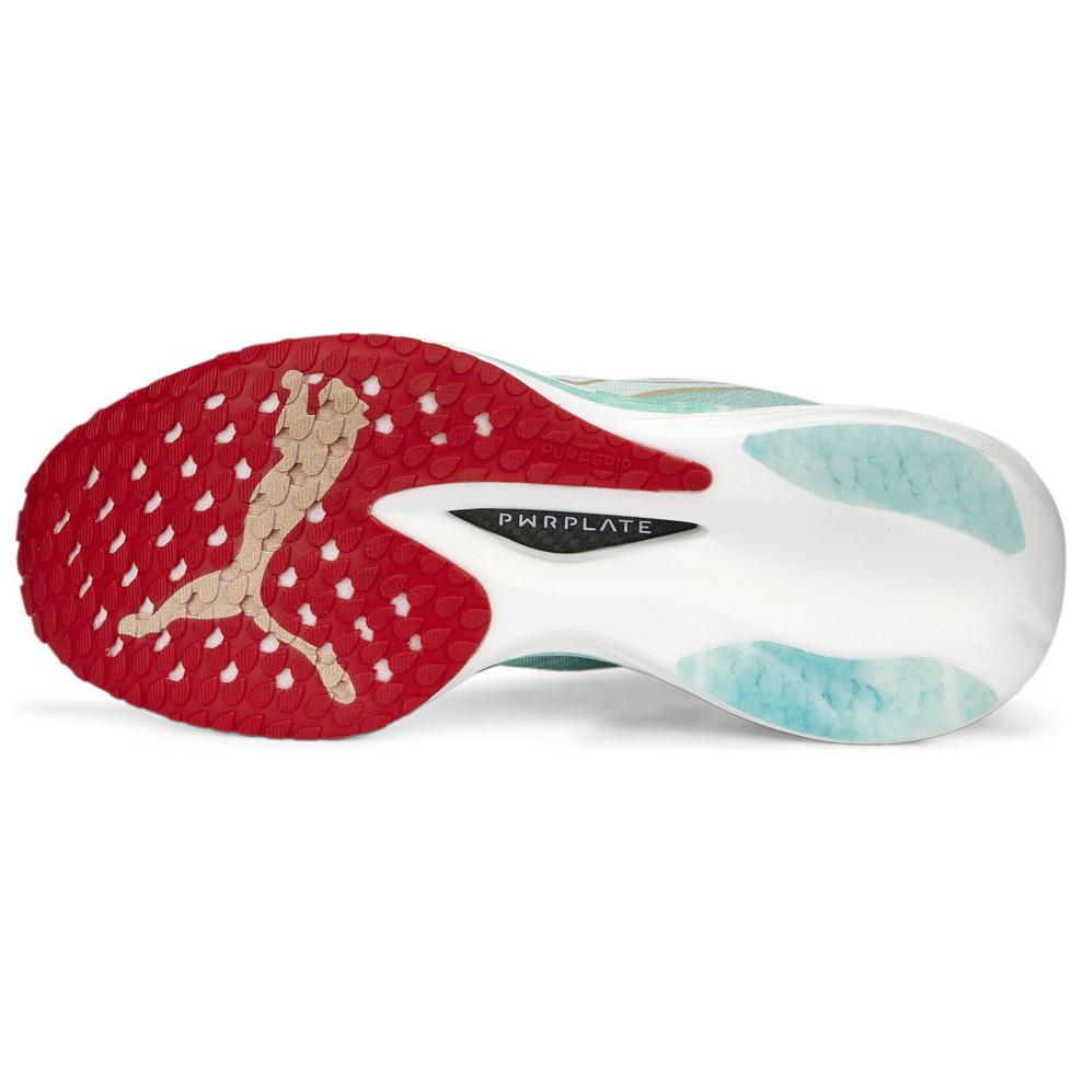 Puma Deviate Nitro Elite 2 Удобные Прочные Дышащие Кроссовки с Низким Верхом Женские кроссовки Кораллово-Зеленые 378722-01