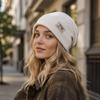 Warm Beanie Hat Windproof Knitted Pullover Cap Fashion Skullies Hat  for Women