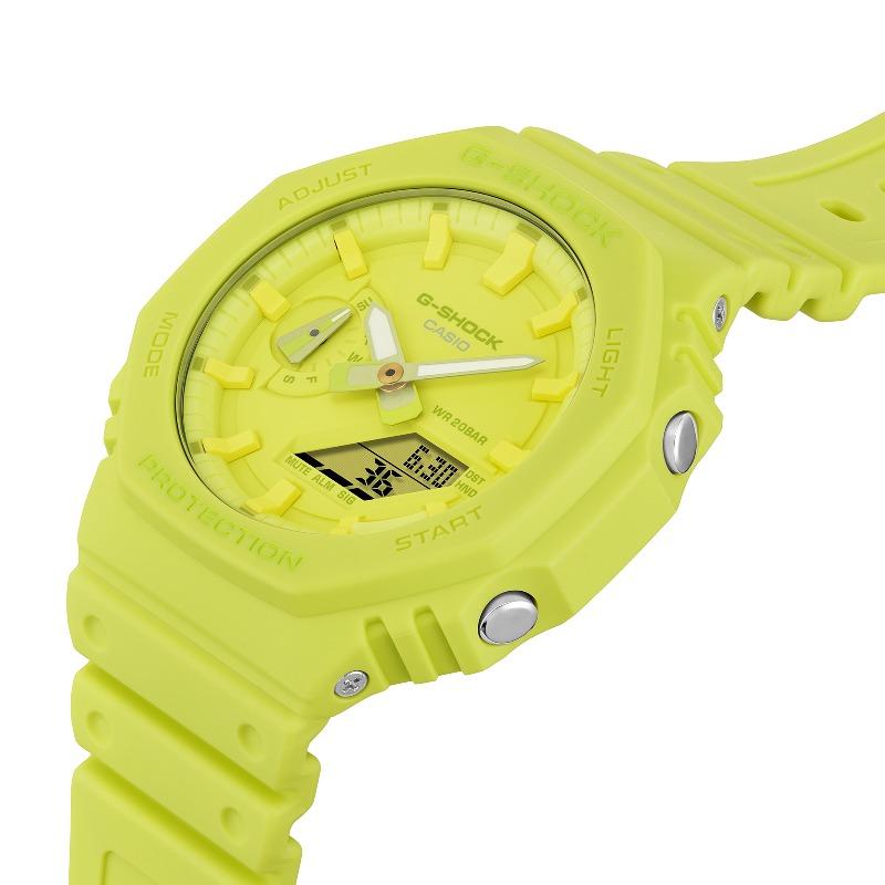 Casio Мужские кварцевые часы GA-2100-9A9 с аналоговым дисплеем, ударопрочные, водонепроницаемые 200 м, из смолы