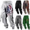 Men's Printed Casual Sports Pants Men's Fashion Lace-Up Fleece Sports Pants