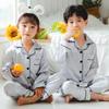 Children Silk Satin Set Girls Boys Solid Color Suit Autumn Kids Loungewear