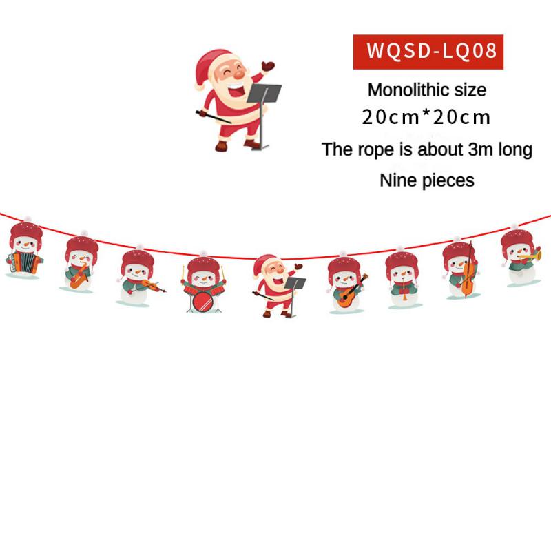 Рождественский баннер 2024 года Веселые рождественские украшения для дома Гирлянда Санта-Клаус Навидад для рождественского подарка Ноэль Декор Новый год 2025