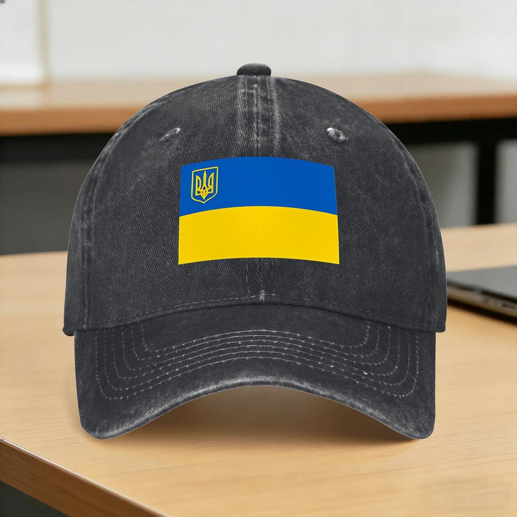 Ukraine Ukrainian Flag Map Baseball Cap Sun Hunting Camping Wholesale Washed Hip Hop Hats Couple Women Fashion DIY Baseball Caps