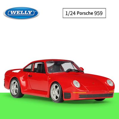 Масштаб 1/24 WELLY Porsche 959, модель автомобиля из сплава, литье под давлением, металлические игрушечные автомобили, модель автомобиля, коллекция высокой имитации, детские подарки