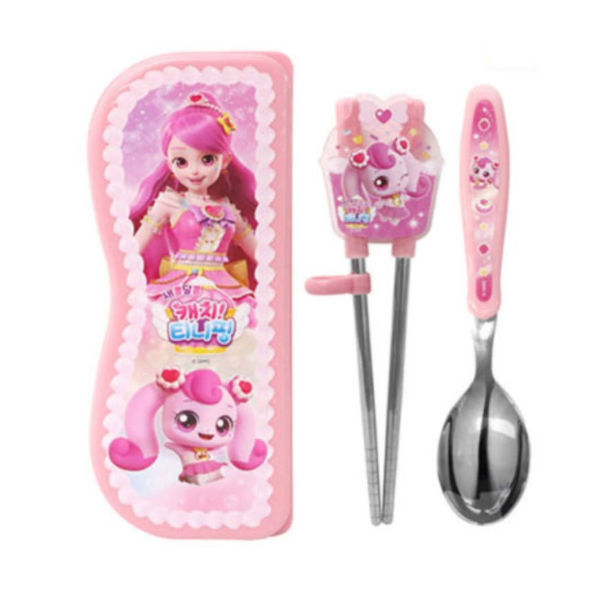 Catch! Teenieping Spoon & Both-Hand Training Chopsticks Case Set (9 Options)