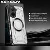 KEYSION Transparent Magnetic Case for Redmi A5 A3 A3X Soft Silicone+PC Heavy Duty Shockproof Phone Cover for Xiaomi POCO C61 C71