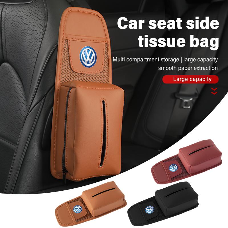 For Volkswagen VW Car Seat Back Storage Bag Hanging Mobile Phone Tissue Pocket Scirocco Jetta Beetle Golf 4 5 6 Passat Polo B5 zg6