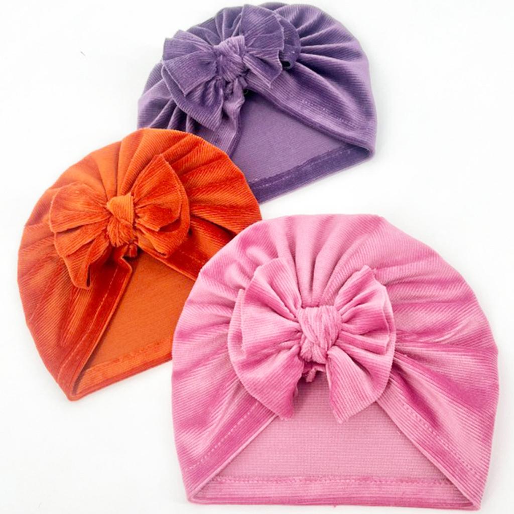 Детские головные уборы для маленьких мальчиков и девочек, однотонная шапка с бантом, аксессуары для головных уборов