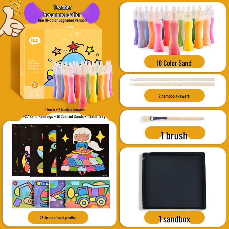 Heng Wu Colored Sand Art Bottle - DIY Craft & Educational Scratch Painting Toy for Kids