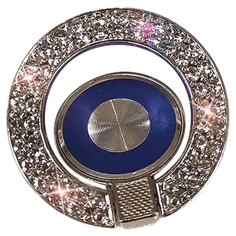 Cell Phone Ring Holder Kickstand Round Metal Rhinestones Finger Grip Loop