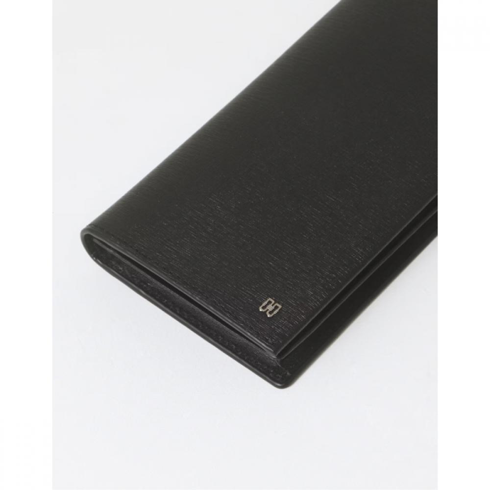 Daks Long Wallet Black Leather Dd Logo 831bk