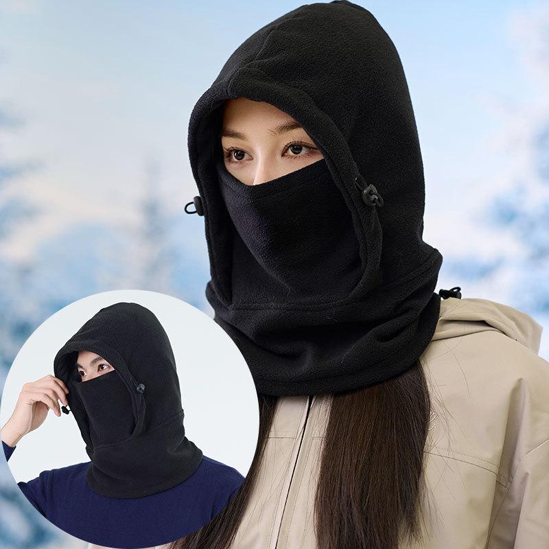 Флисовый шарф-маска цельная термошапка мужская для активного отдыха, лыж, зимы, женская спортивная шапка