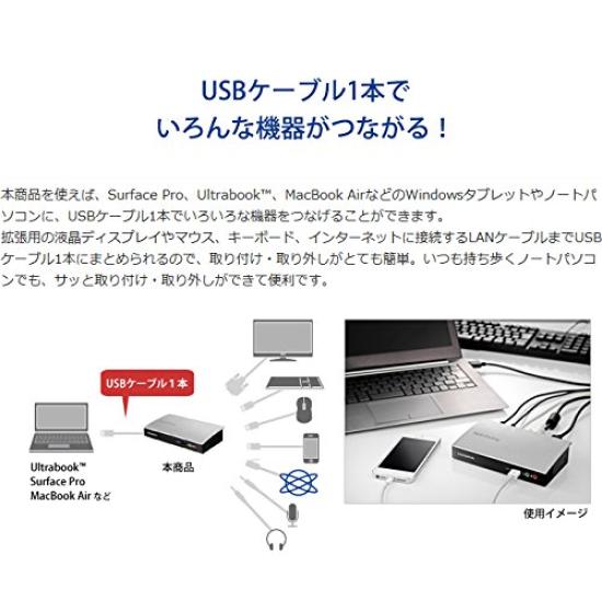 DATA USB Air совместимая модель Японский производитель I-O Мульти-докинг 3.0 подключение/Ультрабук/Surface Pro/MacBook USB3-DD2