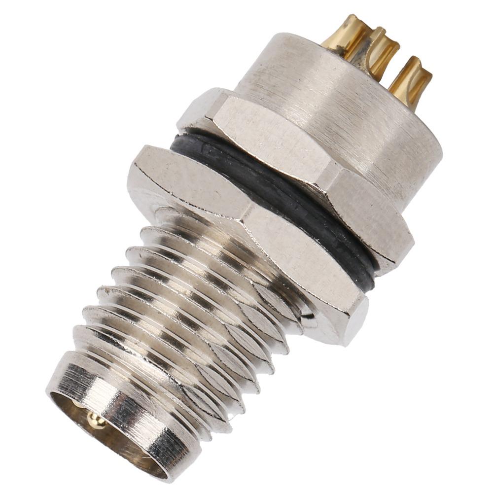 4Pin M8 Needle Socket Back Board Mounted Industrial Connector Aviation Connector  Field Assembly