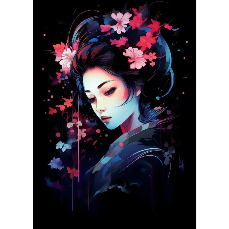 Японский дракон гейша искусство постер холст настенные картины элегантность гейши картины настенное искусство фреска для украшения дома комнаты